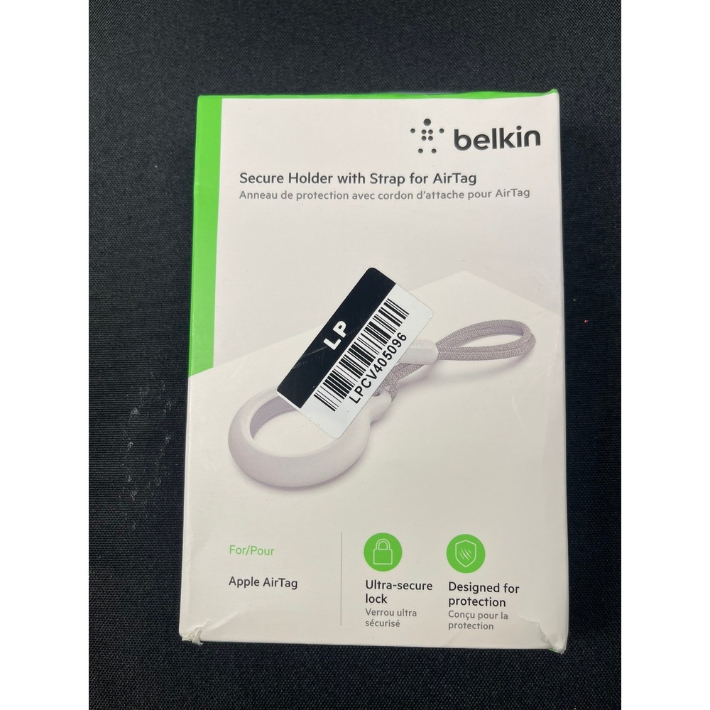 Belkin Secure Holder with Strap for Apple AirTag White F8W974btWHT NEW